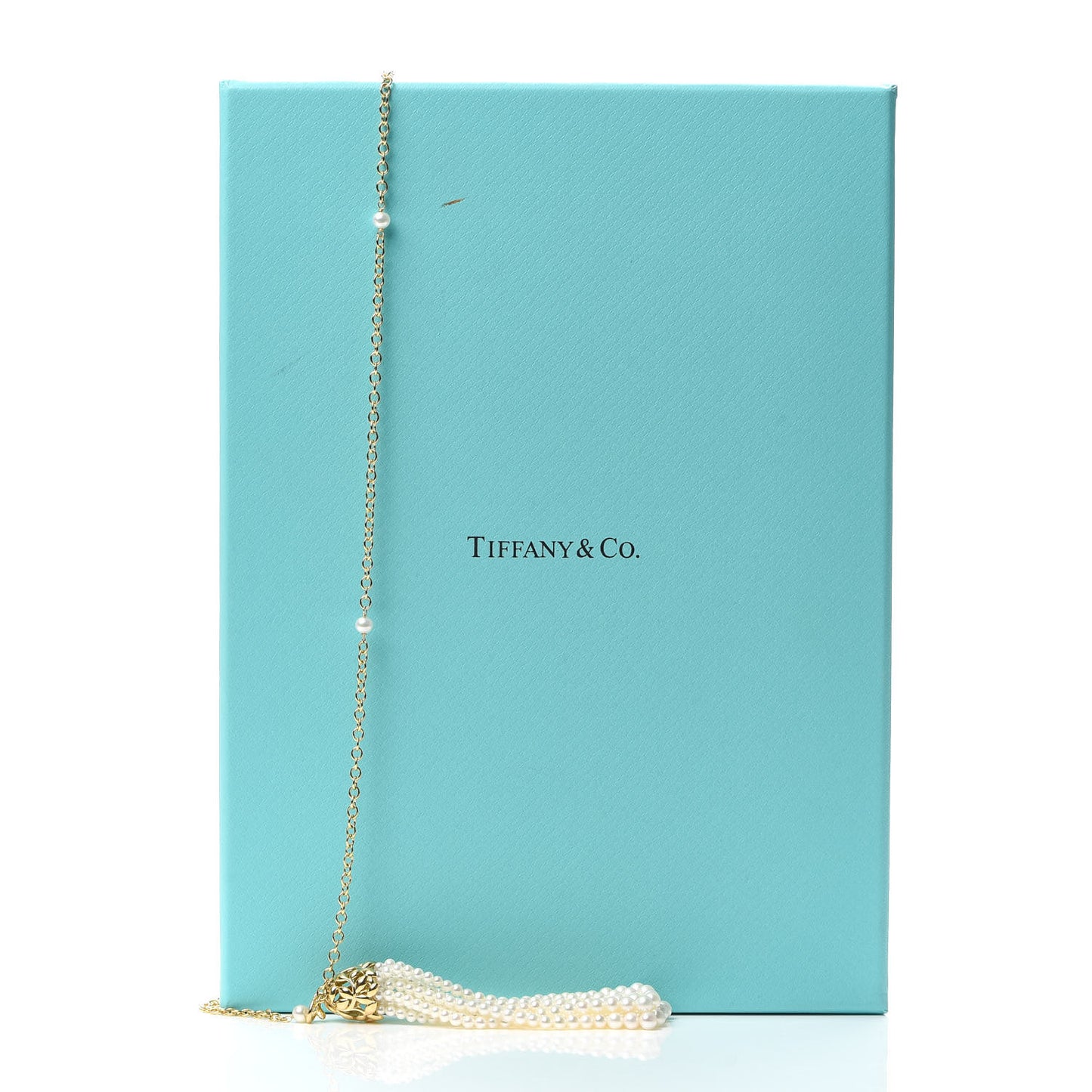 18K Yellow Gold Pearl Paloma Picasso Olive Leaf Tassel Necklace
