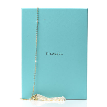 Tiffany 18K Yellow Gold Pearl Paloma Picasso Olive Leaf Tassel Necklace 5 of 5