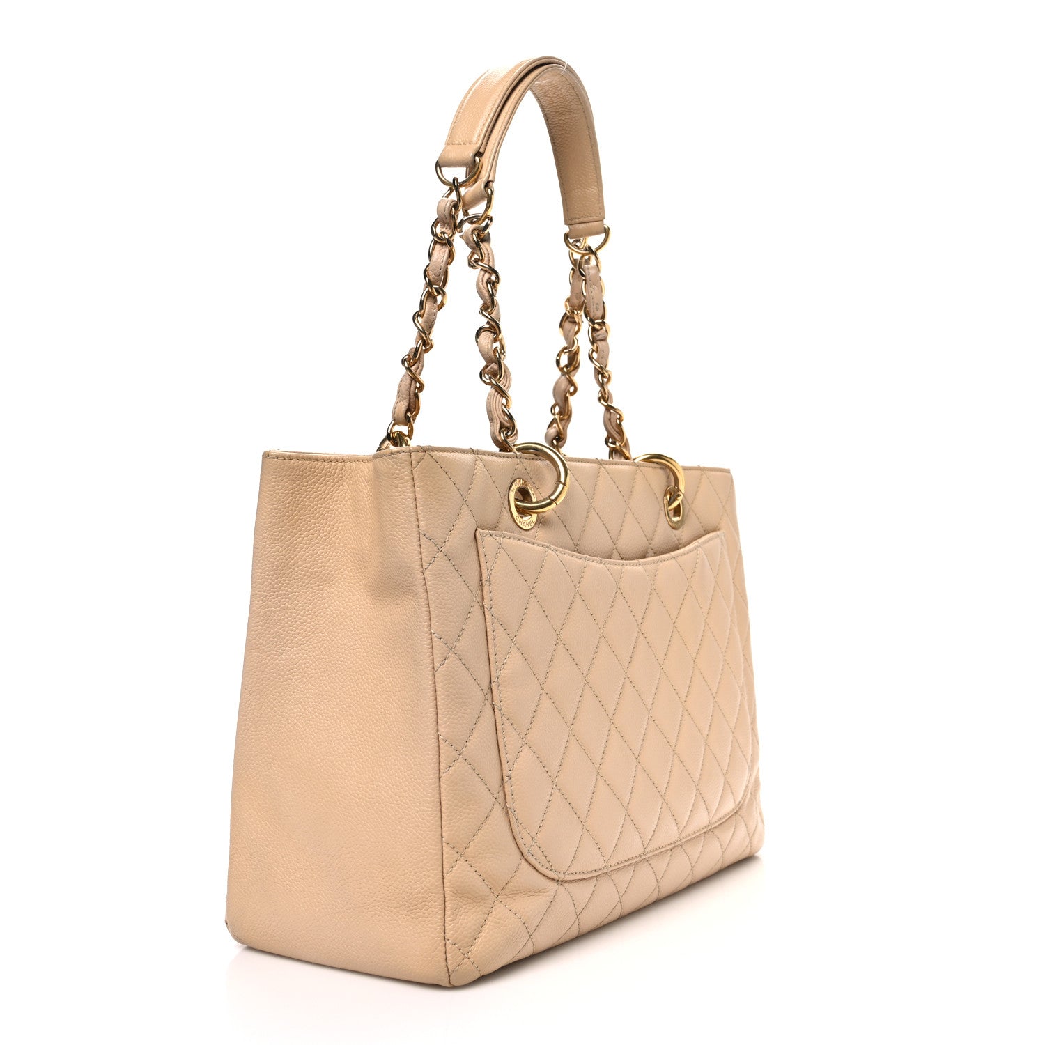 Chanel Caviar Quilted Grand Shopping Tote GST Beige 3 of 10