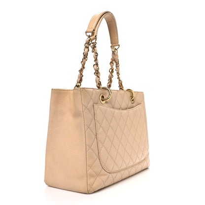 Chanel Caviar Quilted Grand Shopping Tote GST Beige 3 of 10