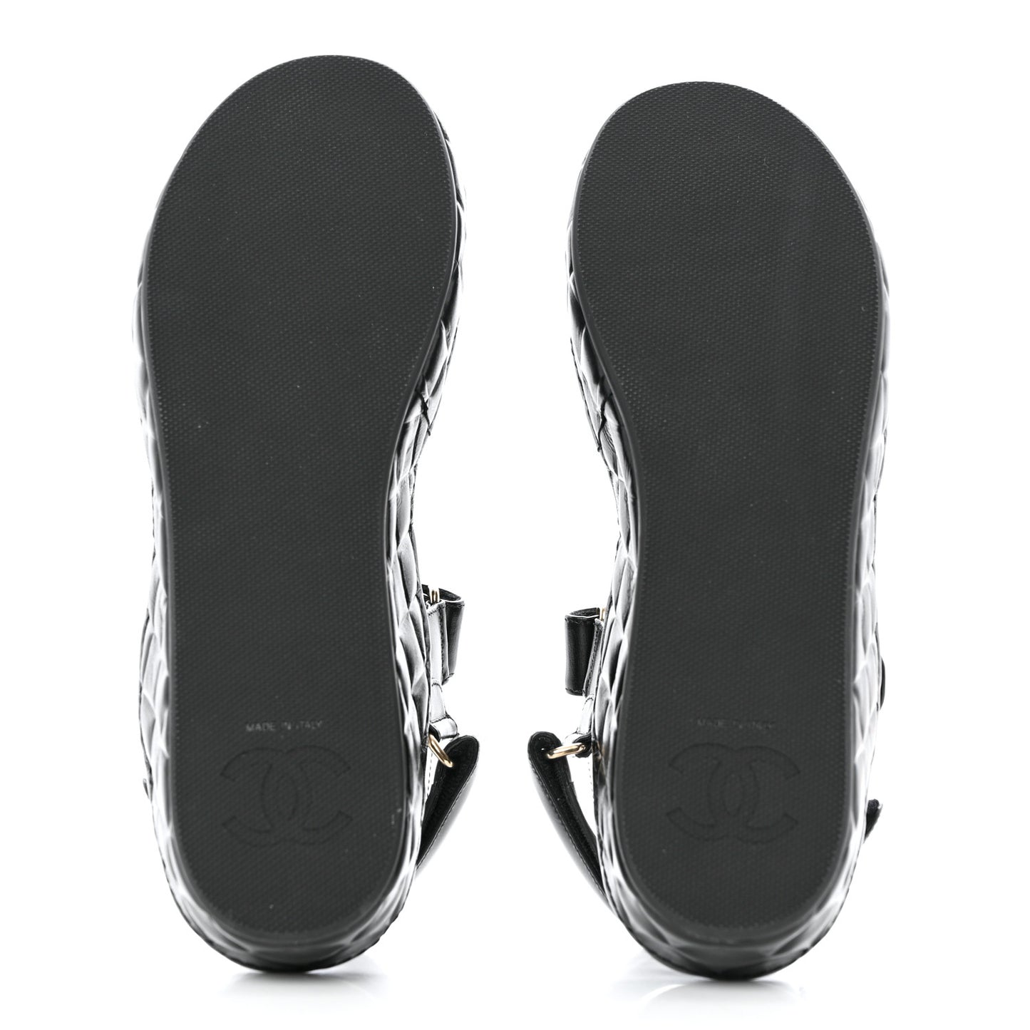 Shiny Calfskin Logo Platform Sandals 39 Black