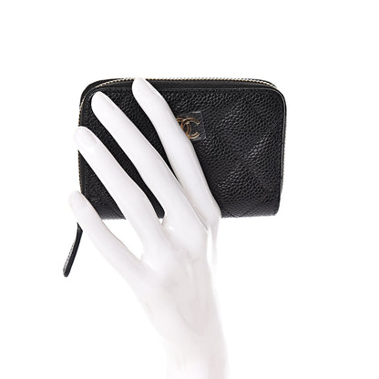 Chanel Caviar Quilted Zip Coin Purse Black 2 of 7