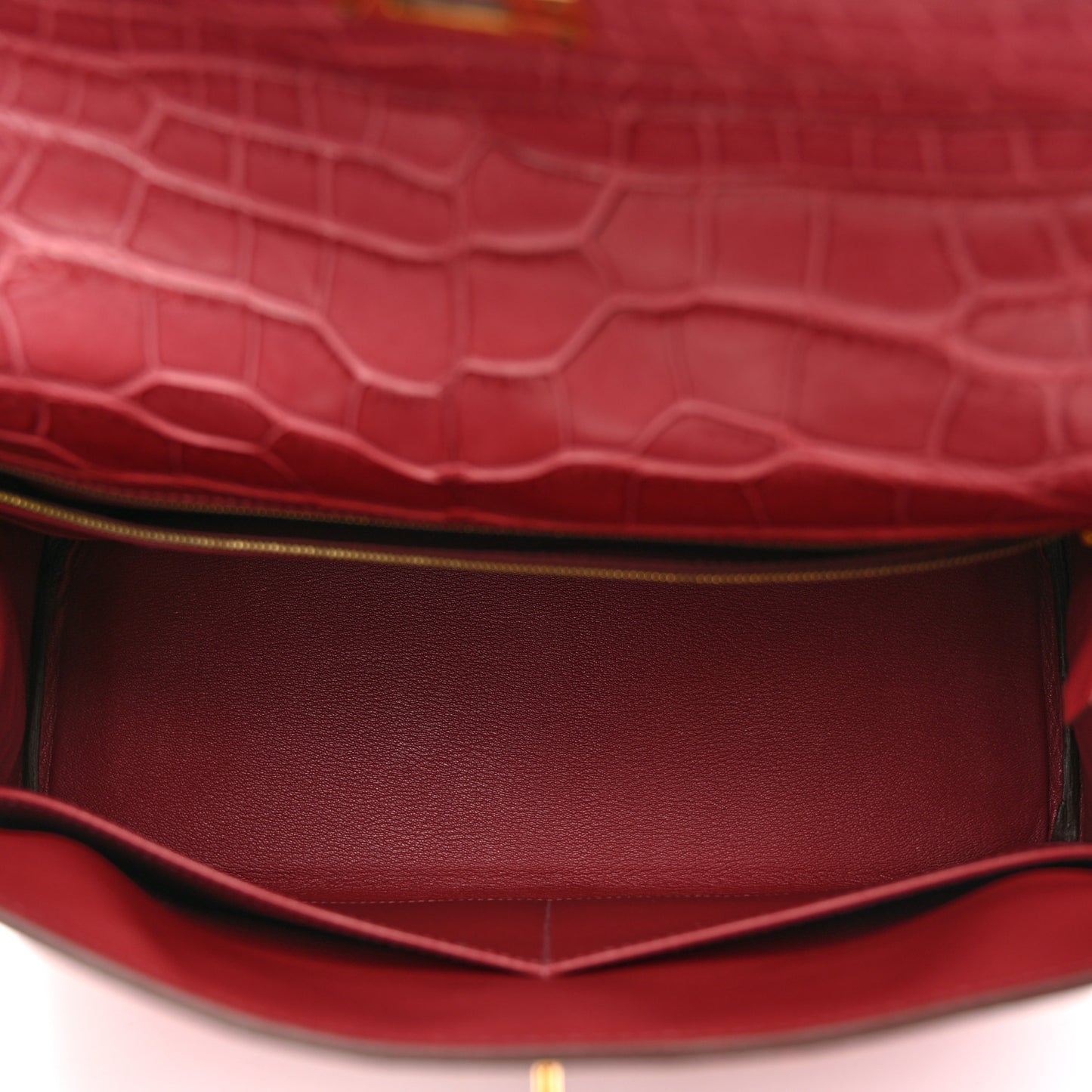 Matte Alligator Kelly Retourne 35 Rose De Bois