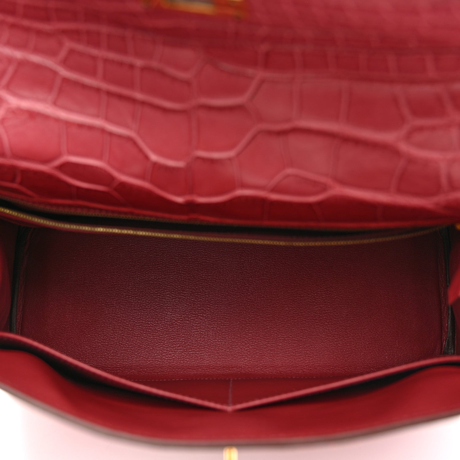 Hermes Matte Alligator Kelly Retourne 35 Rose De Bois 5 of 17