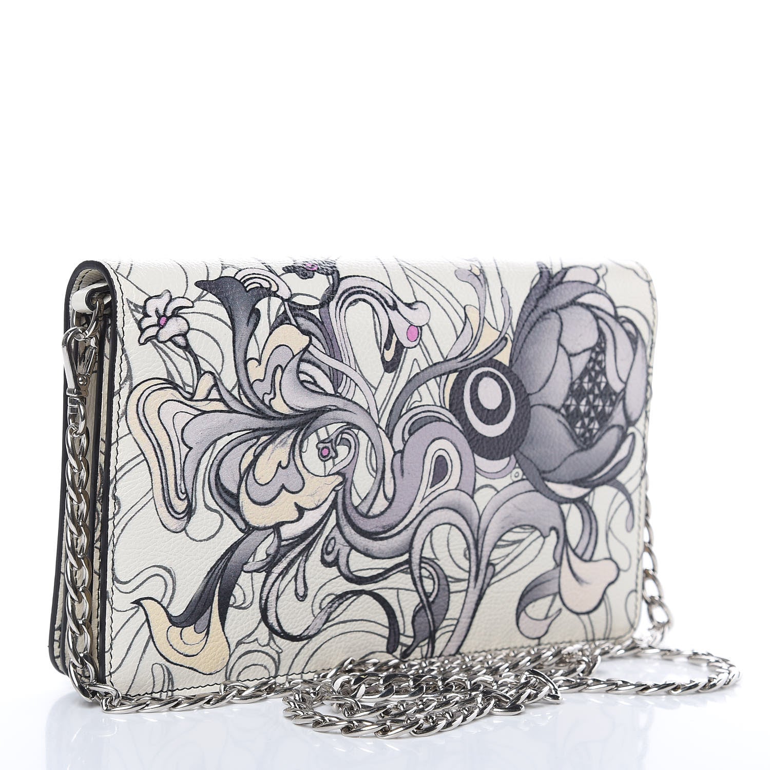 Prada X JAMES JEAN Glace Calfskin Rabbit Print Chain Crossbody Bag Opaline 3 of 8