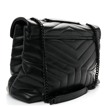 Saint Laurent Calfskin Y Quilted Monogram Monochrome Medium Loulou Chain Satchel Black 3 of 10