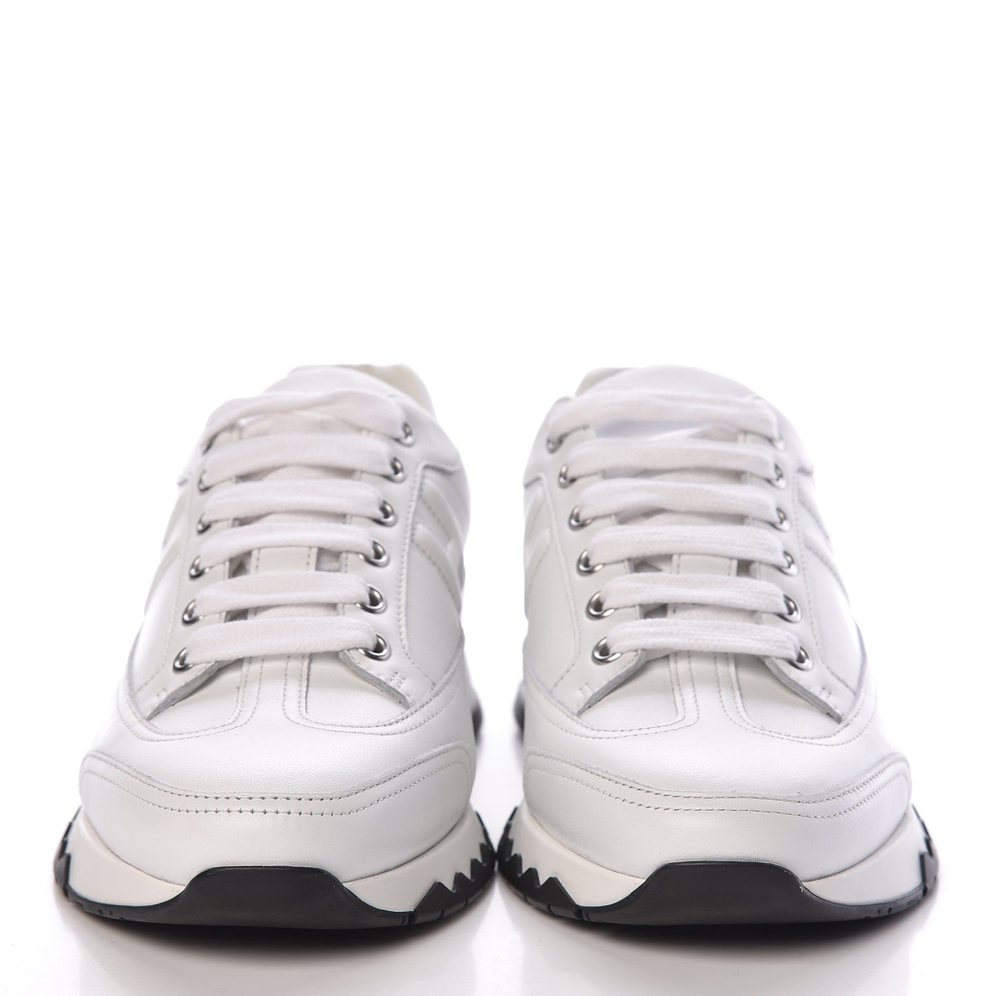 Calfskin Womens Trail Sneakers 37 White