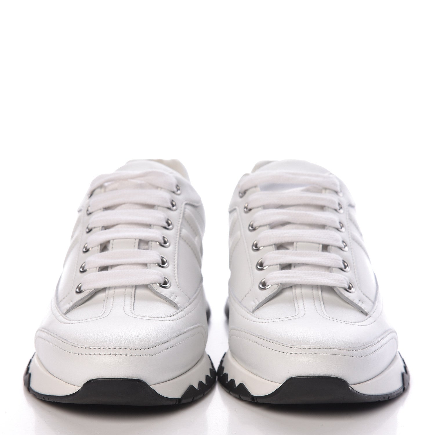 Hermes Calfskin Womens Trail Sneakers 37 White 2 of 9