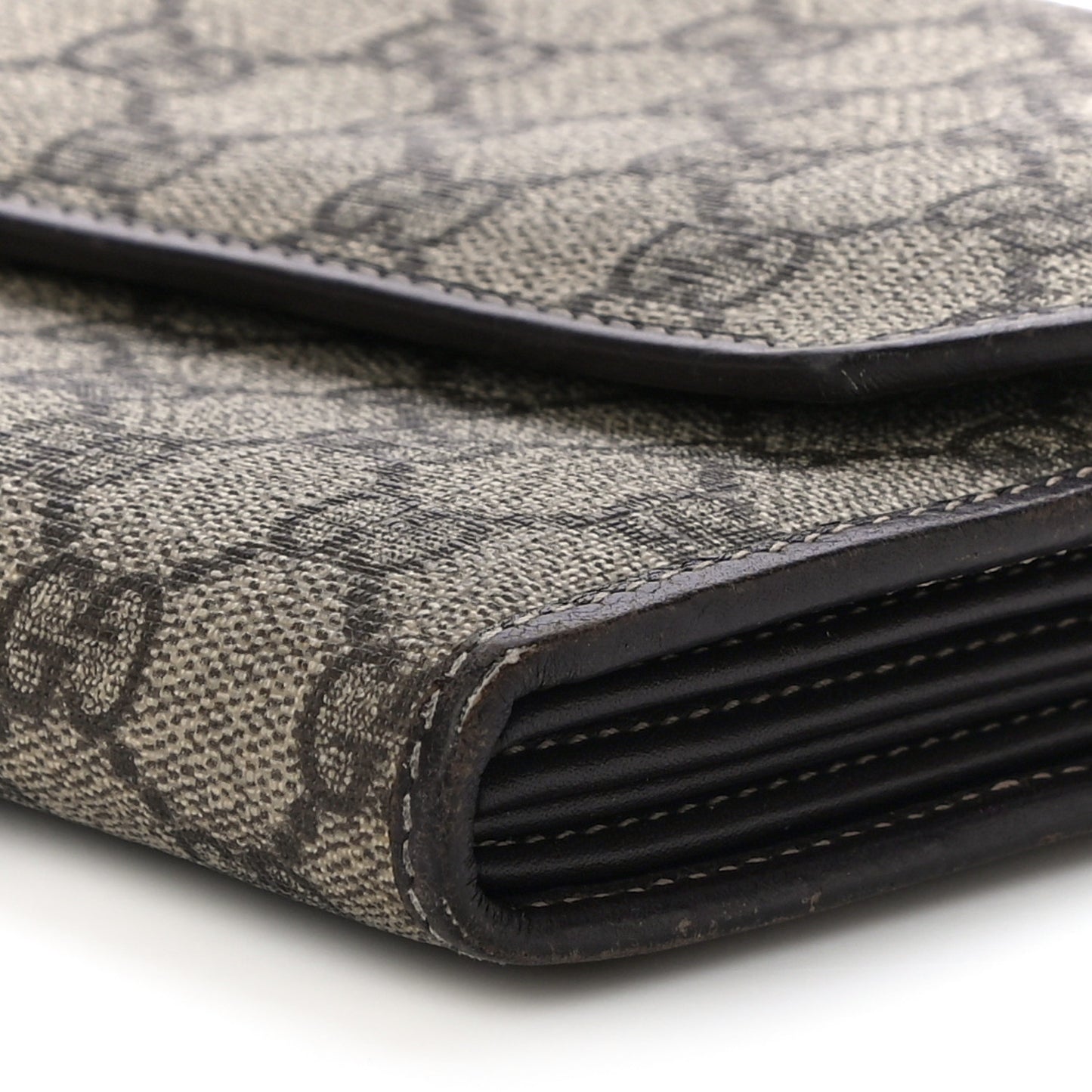 GG Supreme Monogram Travel Organizer Flap Wallet Brown