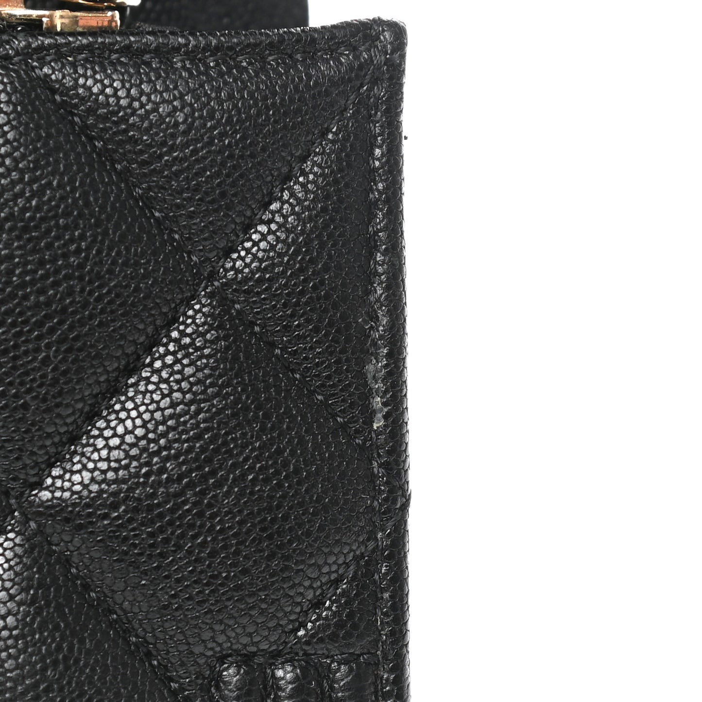 Caviar Quilted Large Boy Gusset Flap Wallet Black