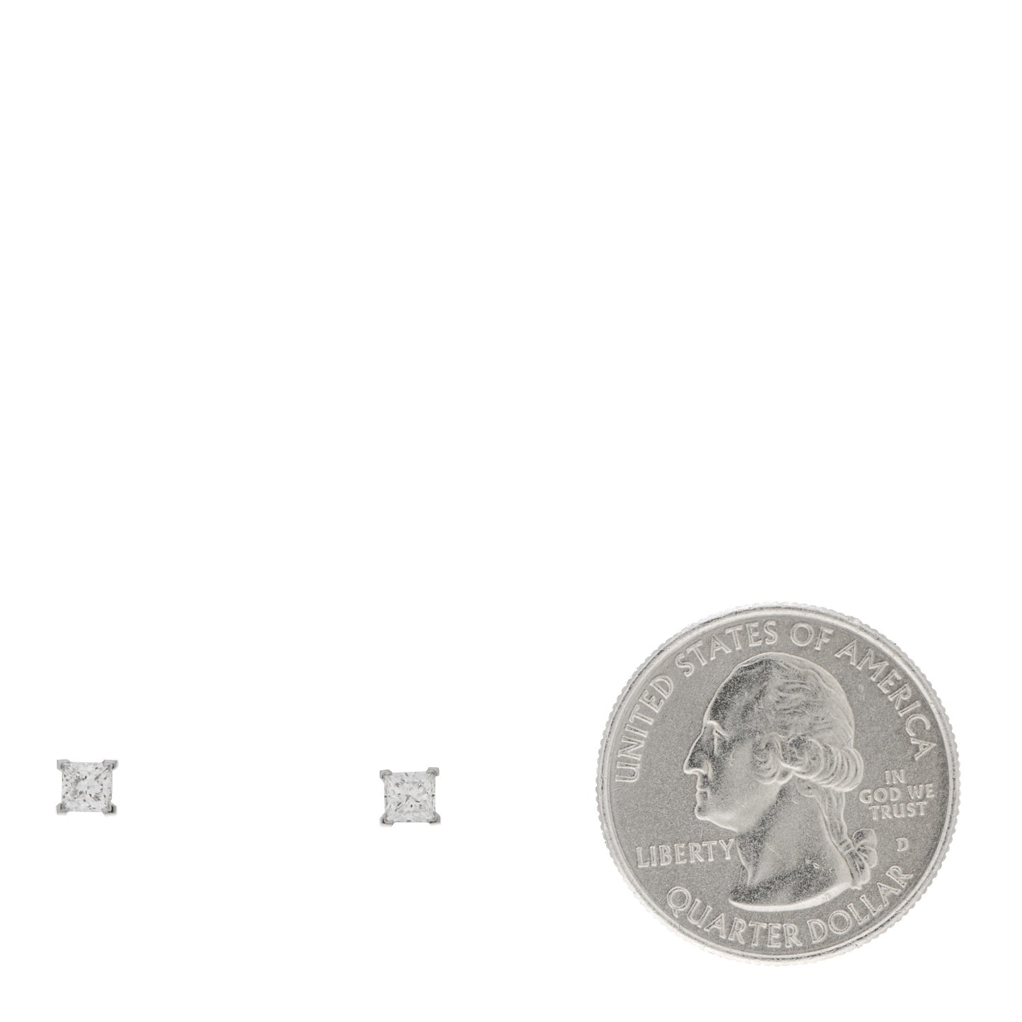 Platinum Diamond .40ctw Princess Cut Solitaire Earrings