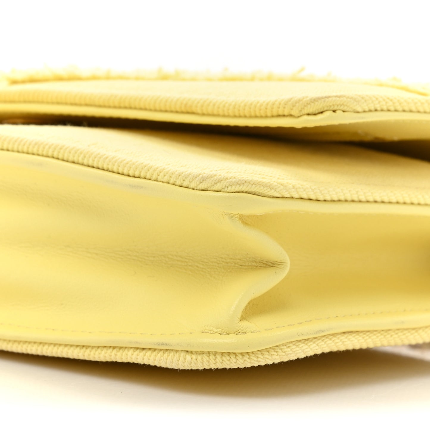 Denim Quilted Coco Wallet On Chain WOC Yellow