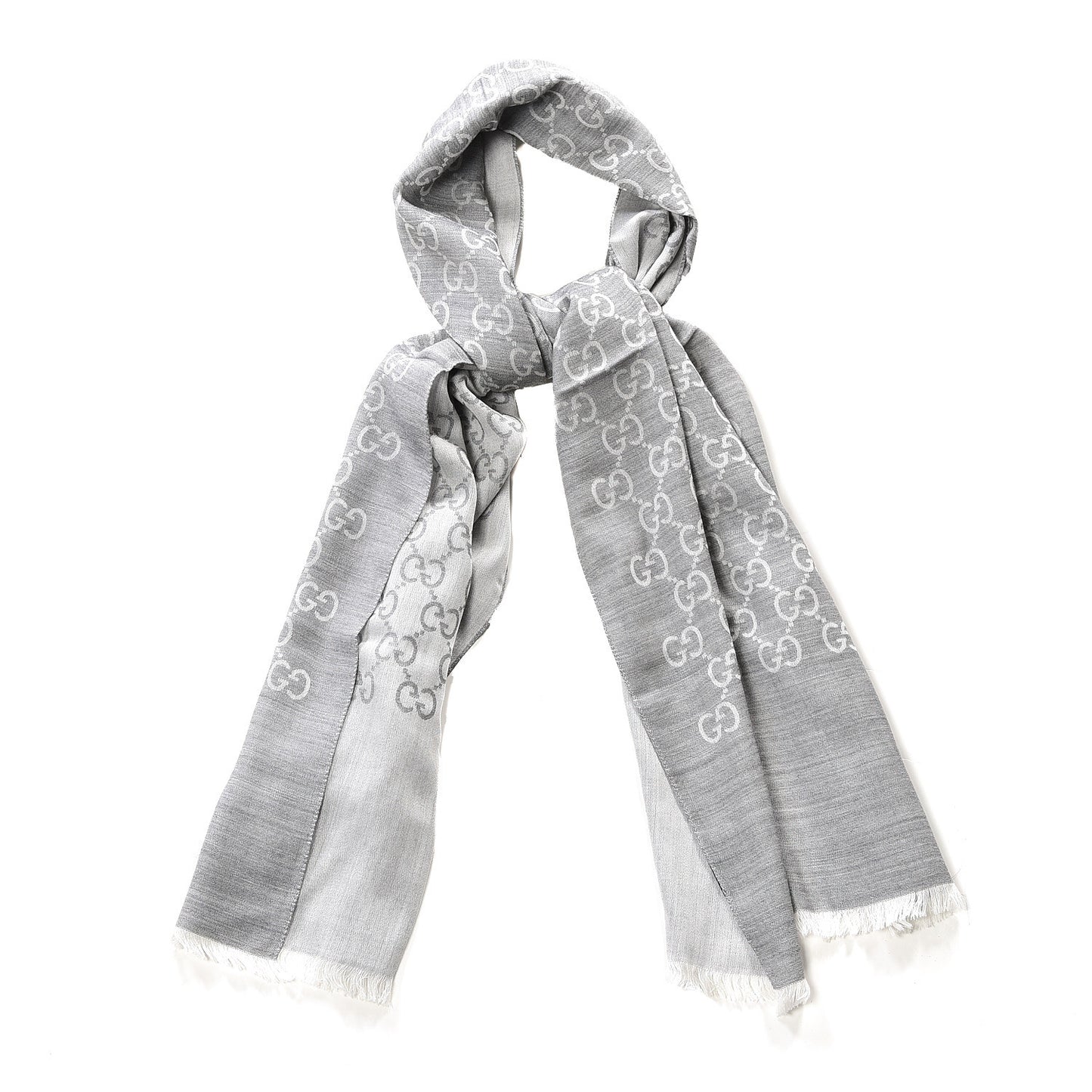 Wool Silk GG Monogram GGNat Scarf Lead