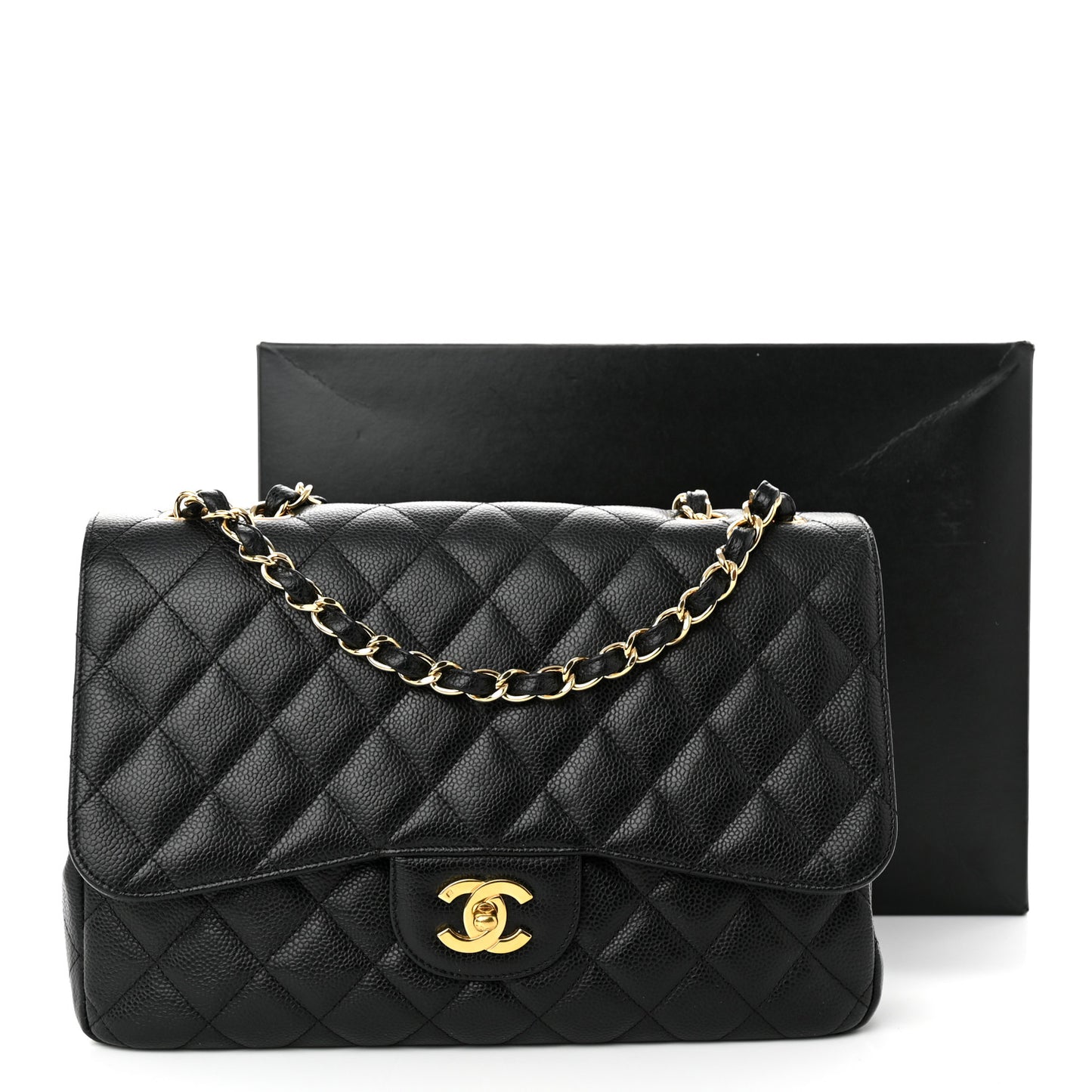 Caviar Quilted Jumbo Single Flap Black
