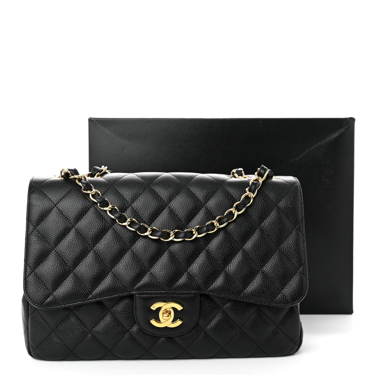 Chanel Caviar Quilted Jumbo Single Flap Black 12 of 12