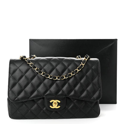 Chanel Caviar Quilted Jumbo Single Flap Black 12 of 12