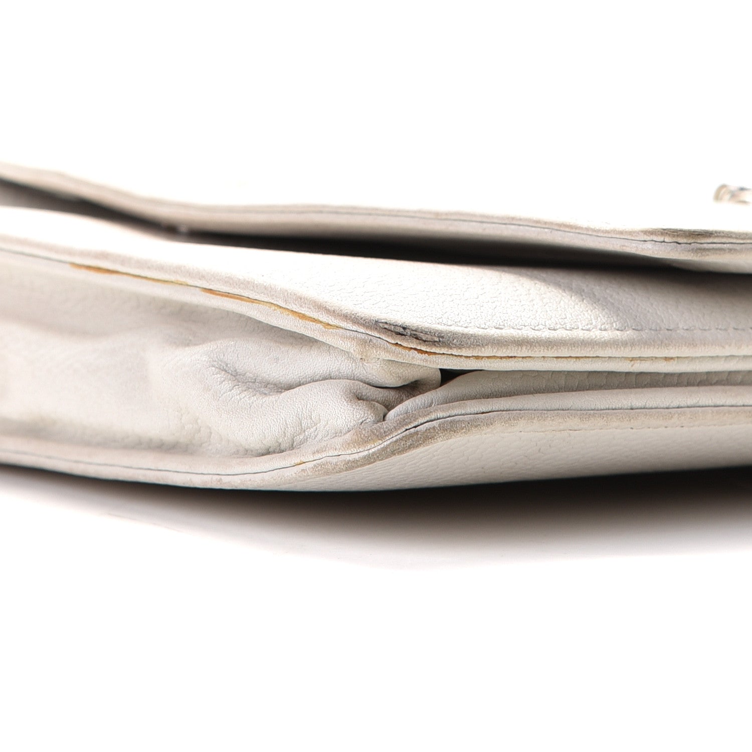 Chanel Caviar Timeless CC Wallet on Chain WOC White 9 of 10
