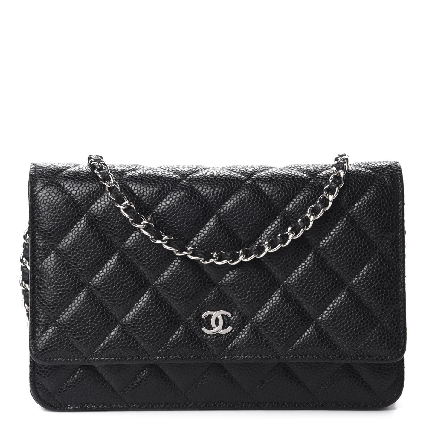 Caviar Quilted Wallet On Chain WOC Black