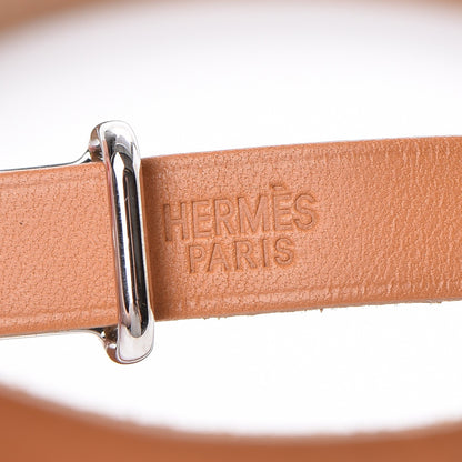Hermes Vache Hunter Api 10 MM Triple Tour Bracelet M Natural 4 of 6