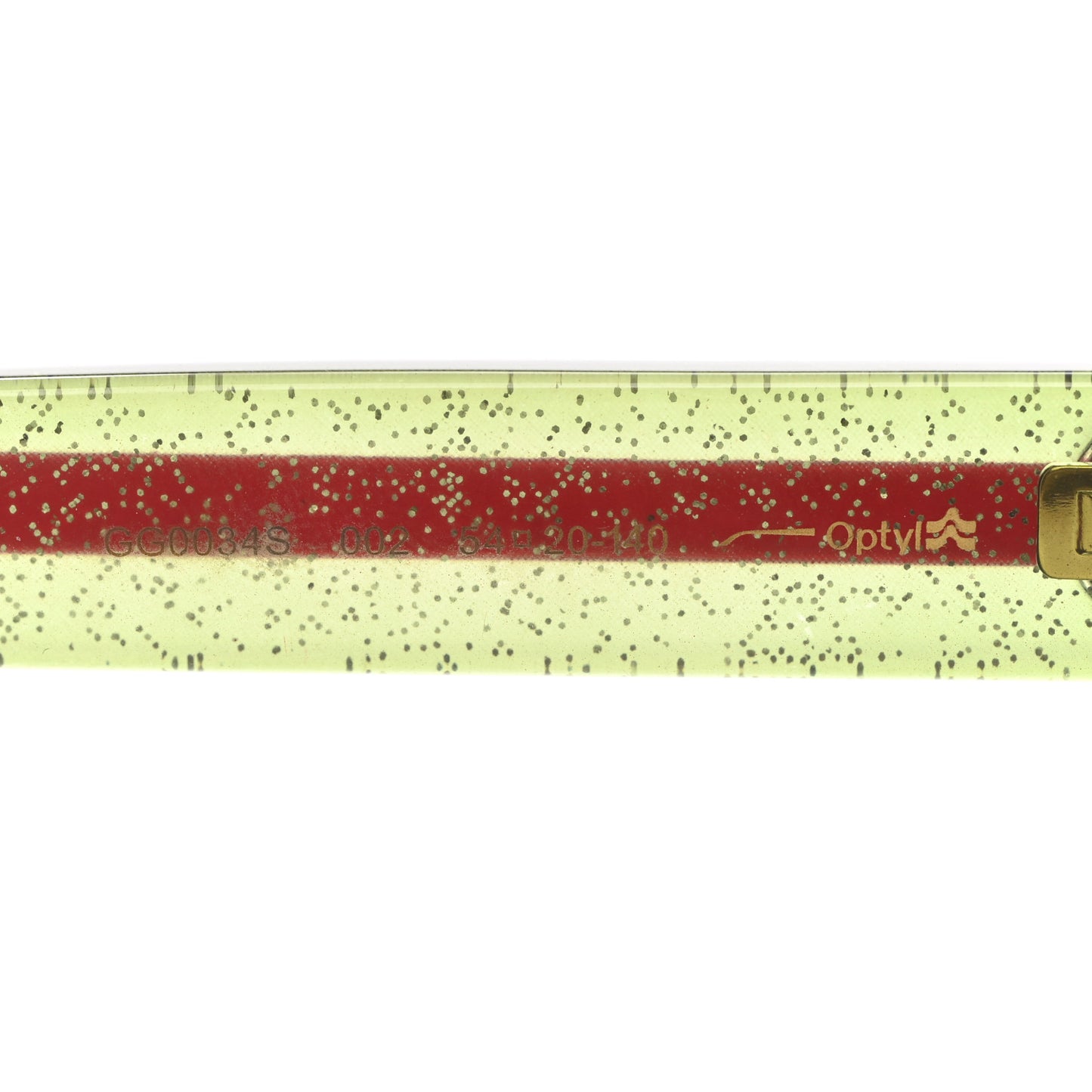 Acetate Square Frame Web Glitter Sunglasses GG0034S Black Green