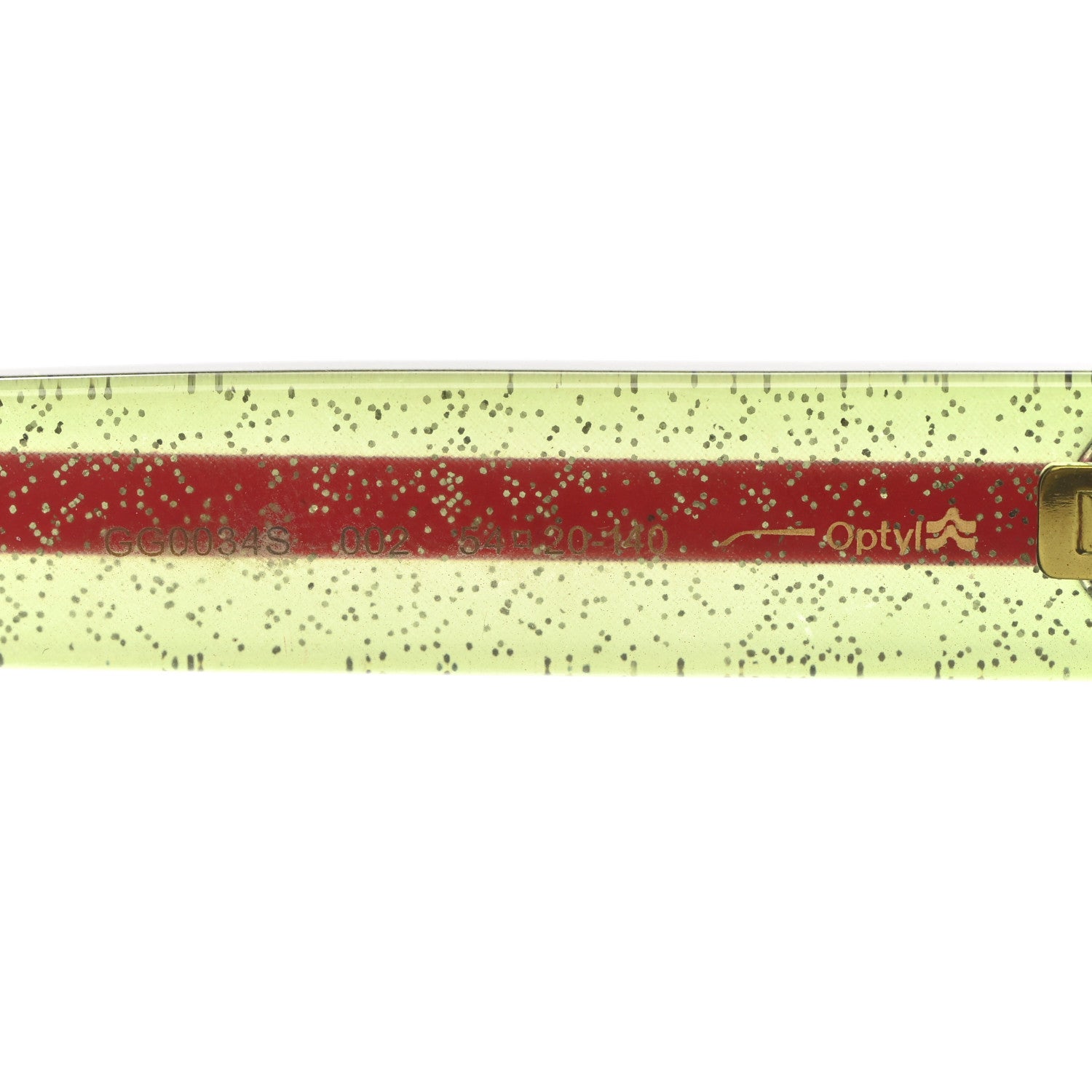 Gucci Acetate Square Frame Web Glitter Sunglasses GG0034S Black Green 7 of 10