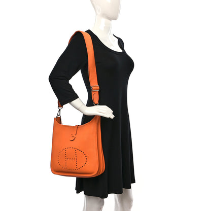 Hermes Taurillon Clemence Evelyne III PM Orange 2 of 13