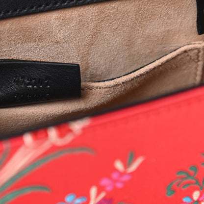 Gucci Jacquard Floral Mini Sylvie Top Handle Bag Red Multicolor Black 7 of 12