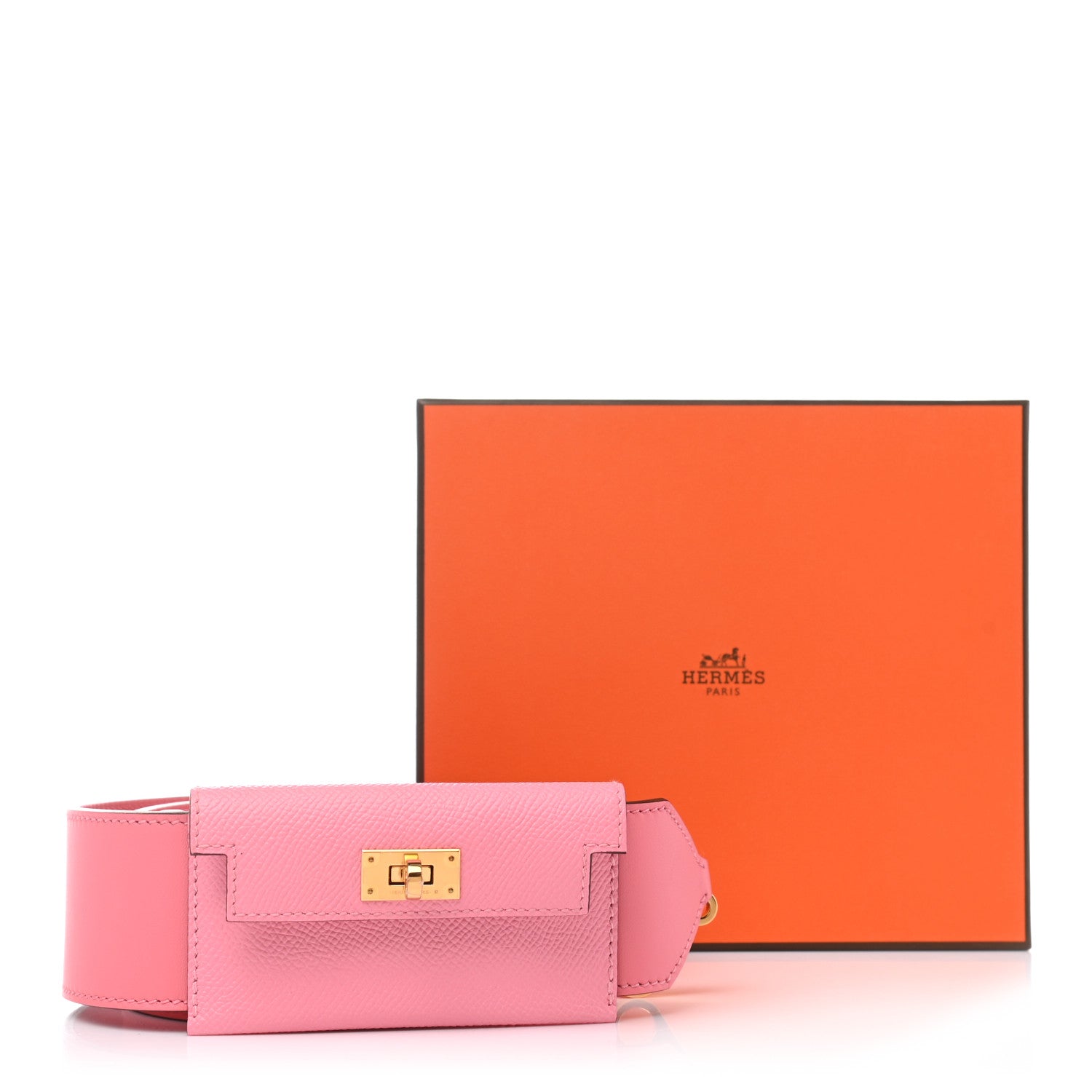 Hermes Swift Epsom Pocket Kelly Shoulder Strap Rose Azalee Rose Confetti 6 of 6