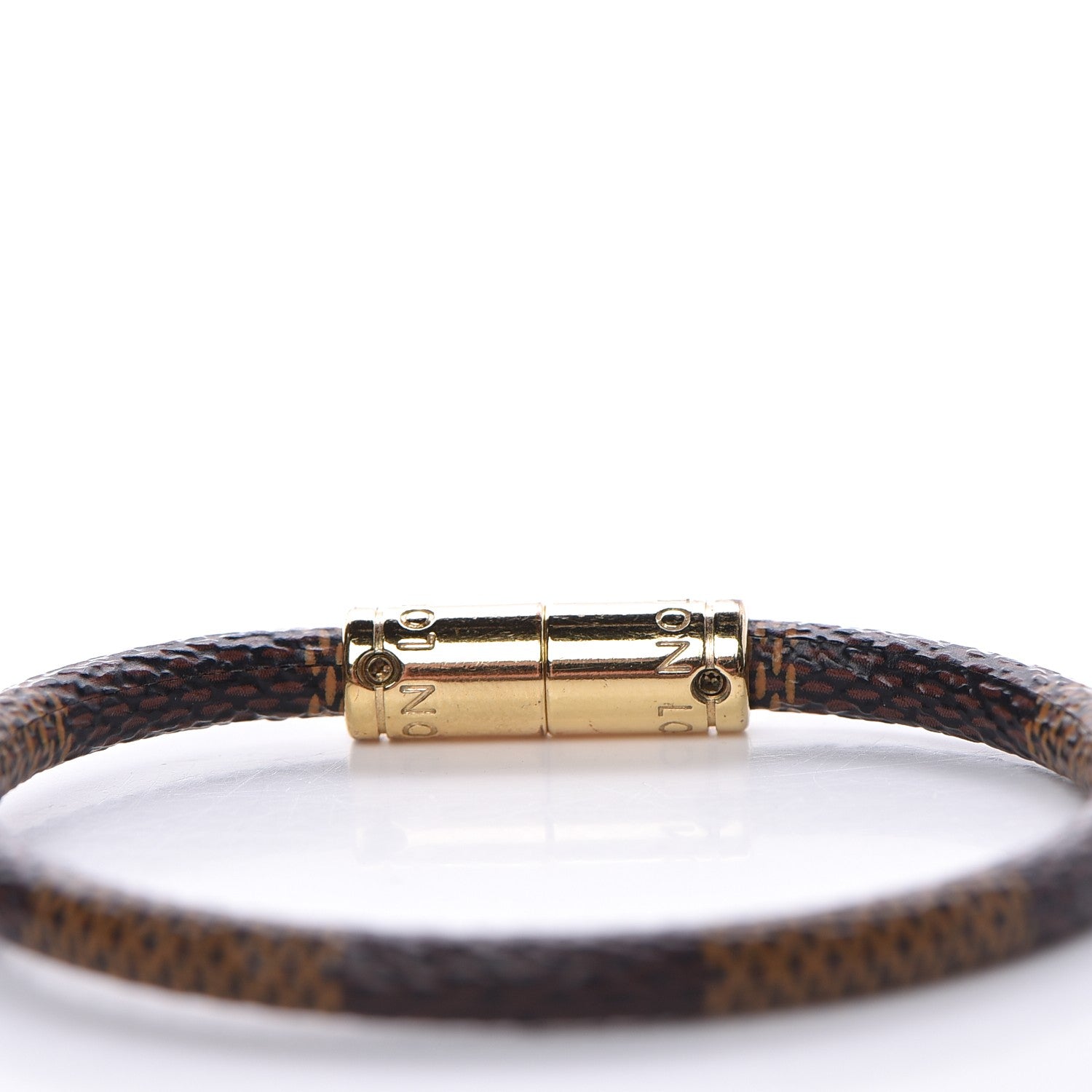 Louis Vuitton Damier Ebene Keep It Bracelet 19 4 of 5