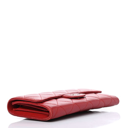 Chanel Lambskin Quilted Large Flap Wallet Red 3 of 4