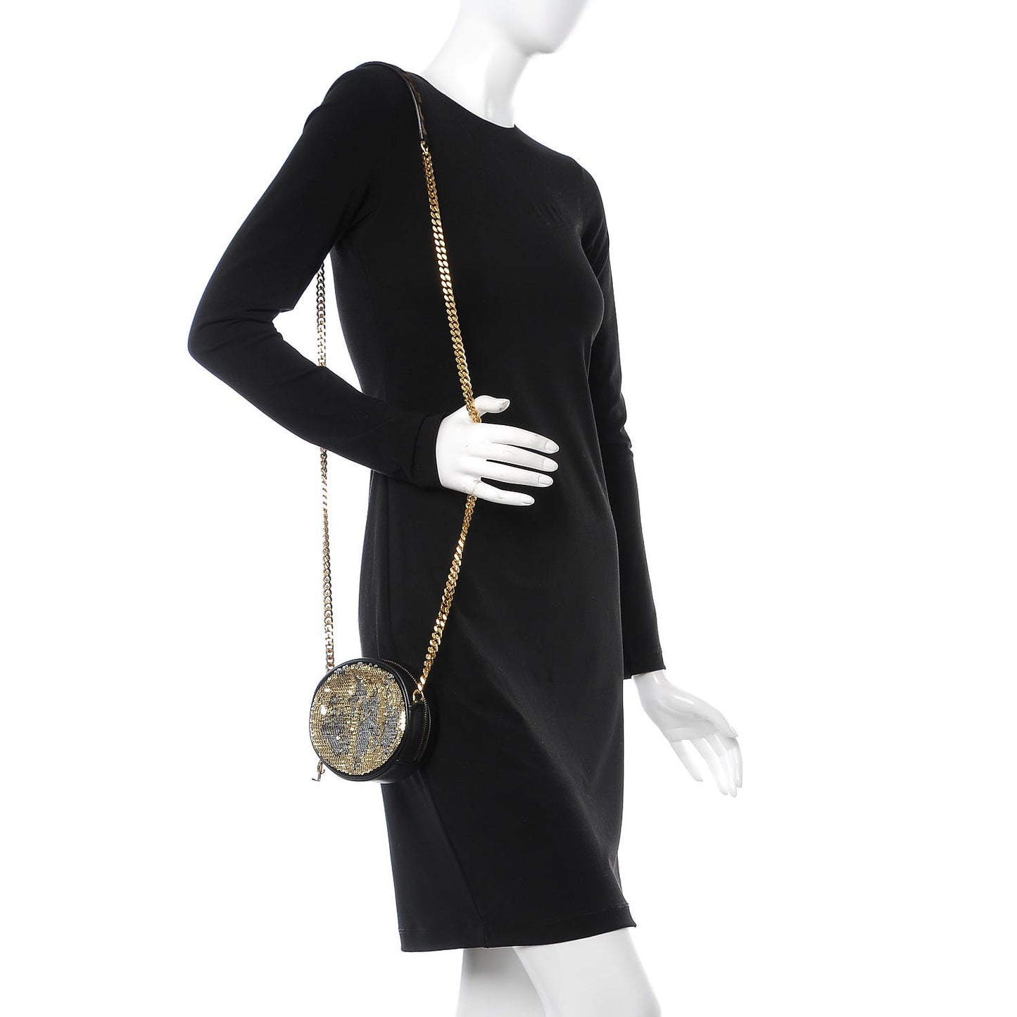 Sequin Small Bubble Chain Crossbody Black
