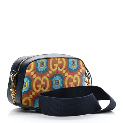 Gucci GG Supreme Kaleidoscope Calfskin Script Logo Gucci 100 Camera Bag Blue Orange Multicolor Blue Agata 3 of 11