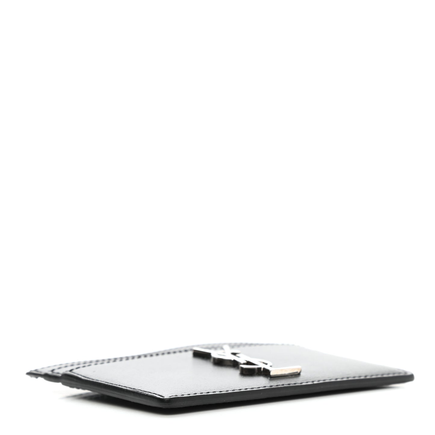 Calfskin Monogram Credit Card Case Black