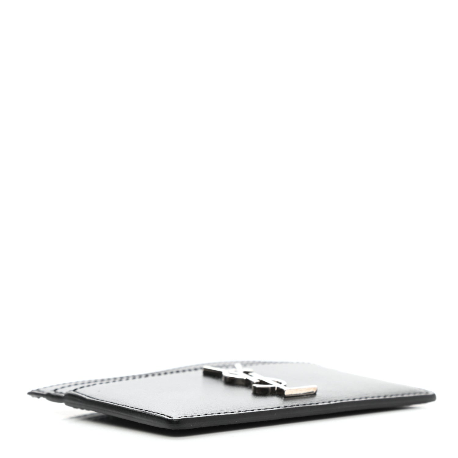Saint Laurent Calfskin Monogram Credit Card Case Black 4 of 8