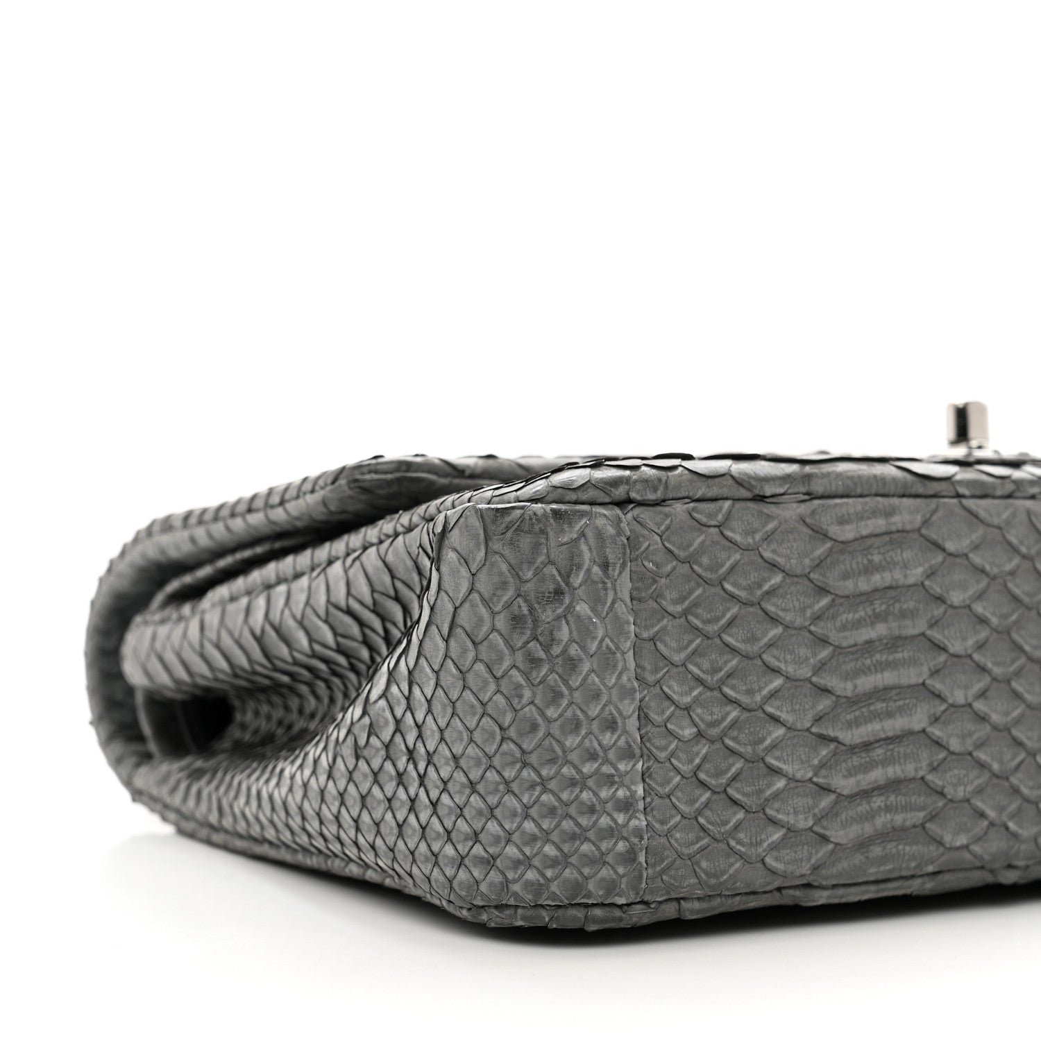 Chanel Snakeskin Medium Double Flap Grey 9 of 10