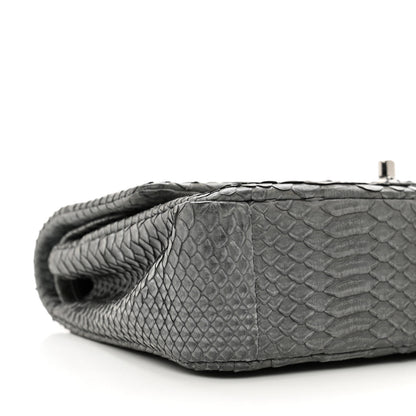 Chanel Snakeskin Medium Double Flap Grey 9 of 10