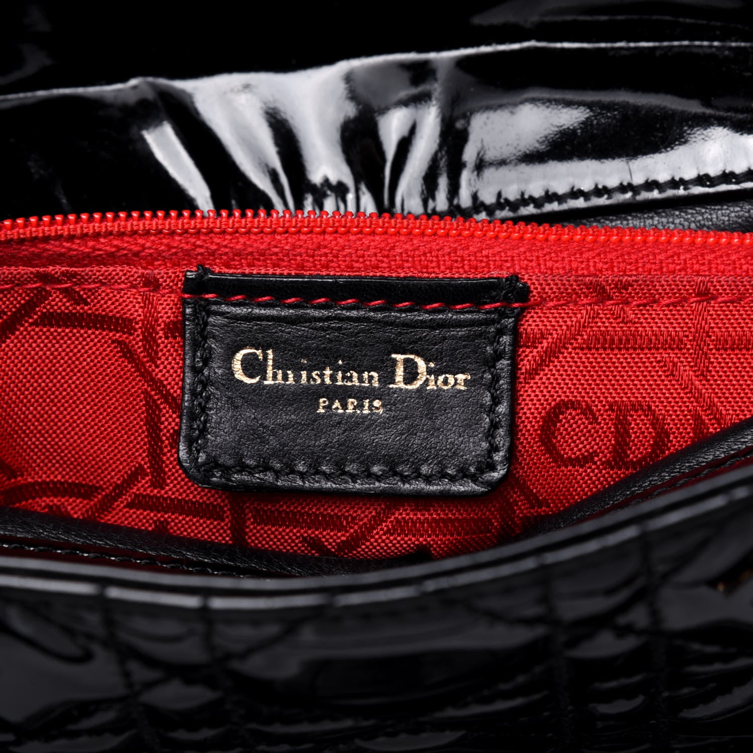 Christian Dior Patent Cannage Medium Lady Dior Black 6 of 17