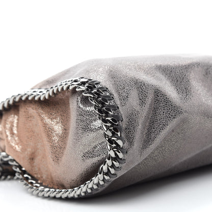 Stella McCartney Metallic Shaggy Deer Degrade Mini Falabella Fold Over Tote Taupe Gold Silver 7 of 11