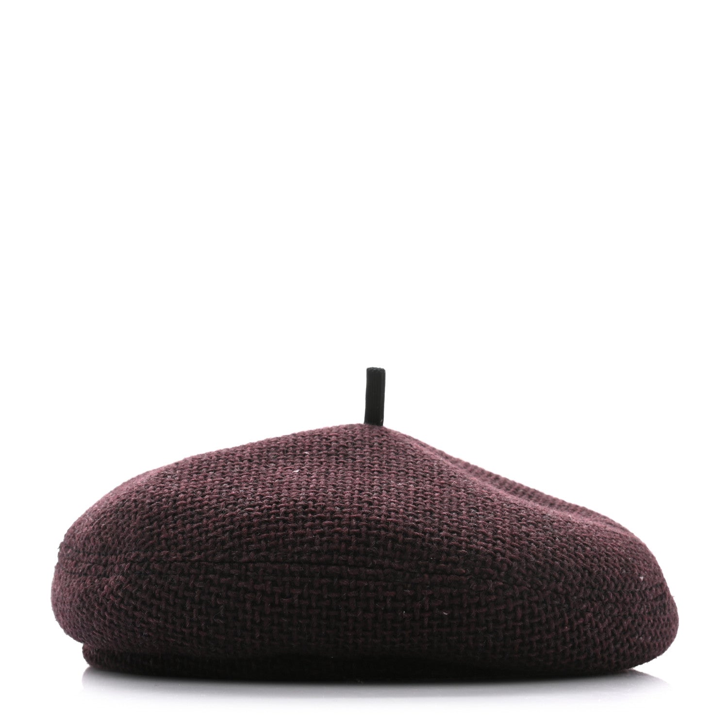 Chanel Wool Fabric CC Beret M Burgundy Black 6 of 8