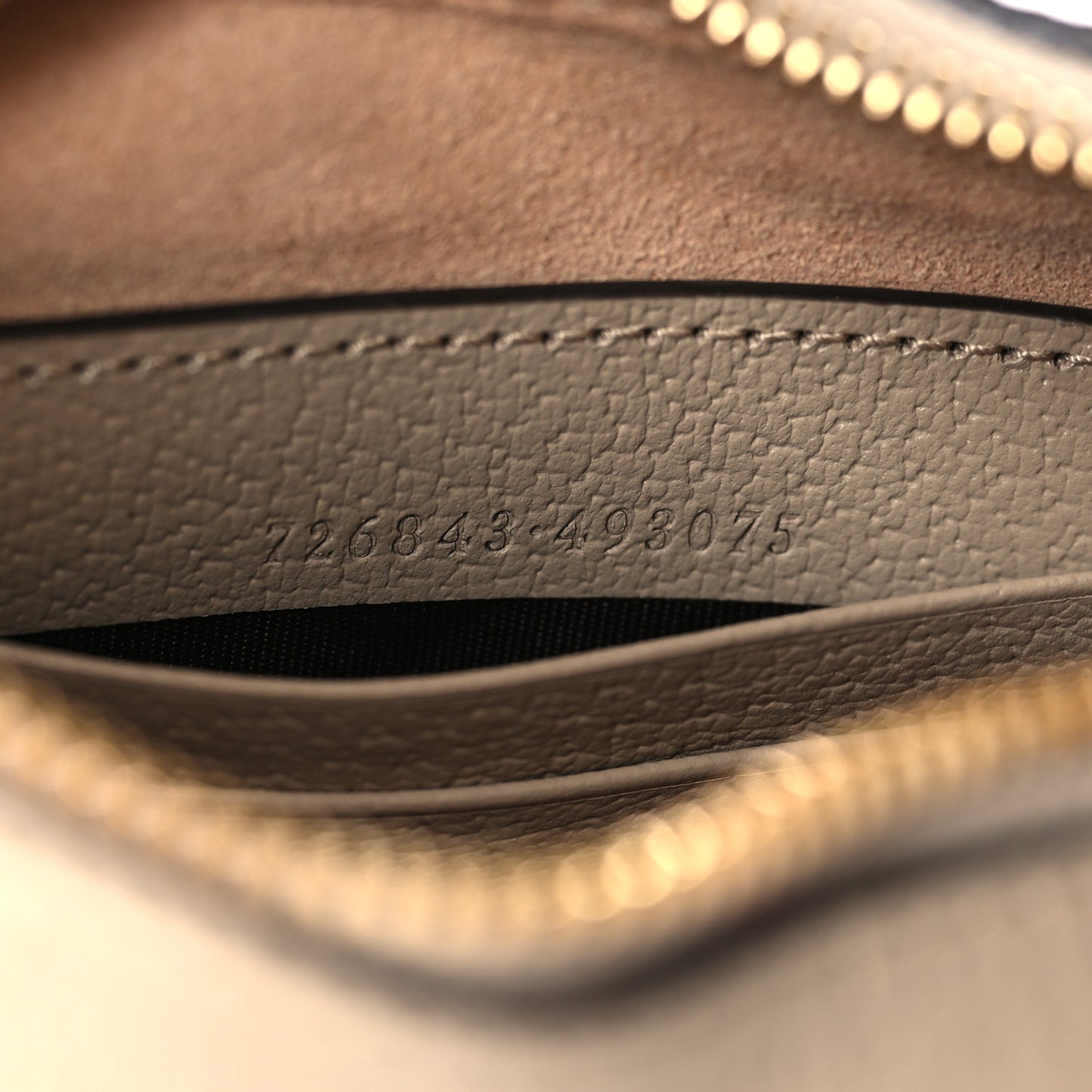 GG Supreme Monogram Textured Dollar Calfskin Mini Retro Interlocking G Half Moon Bag Beige Mystic White Oatmeal