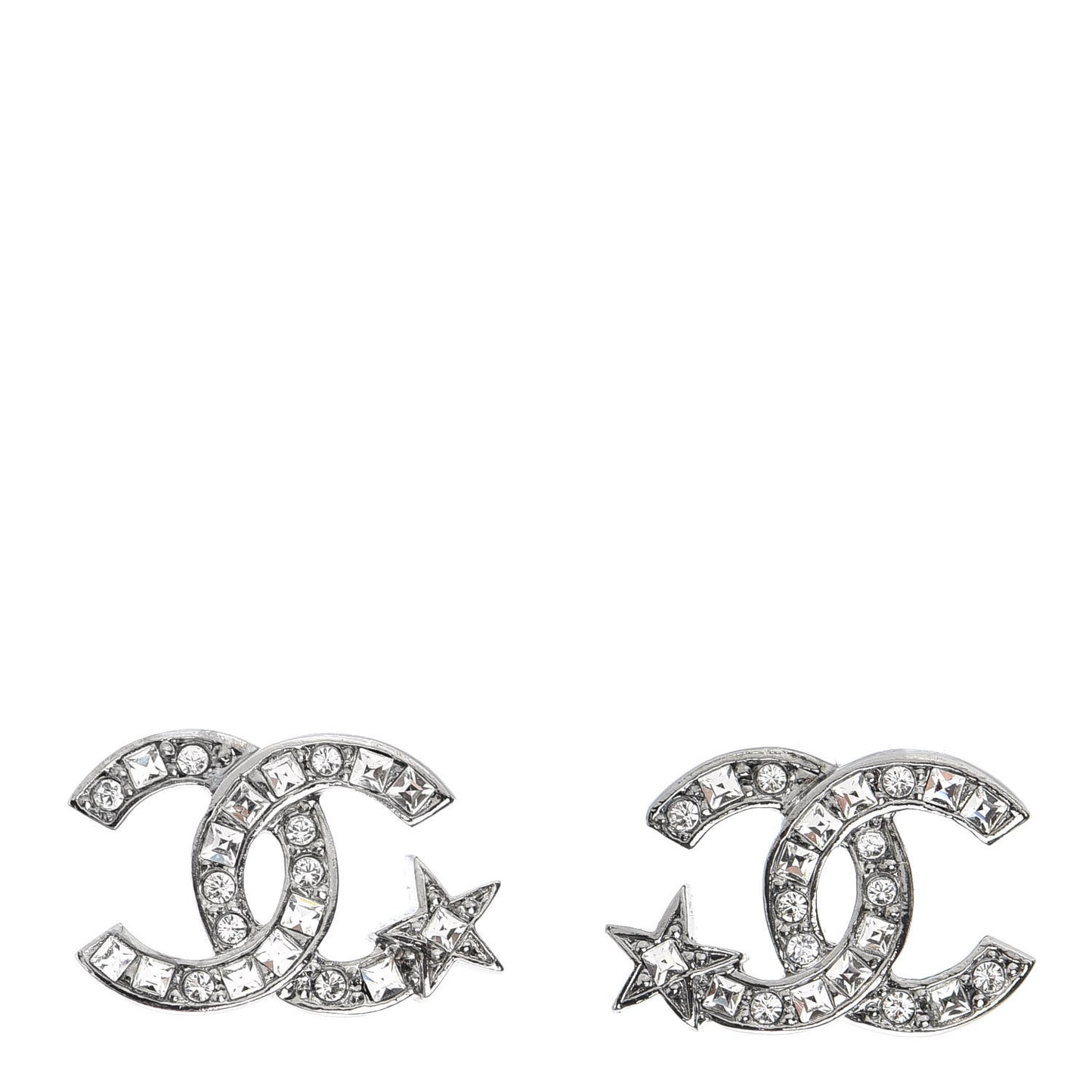 Crystal CC Starfall Earrings Silver