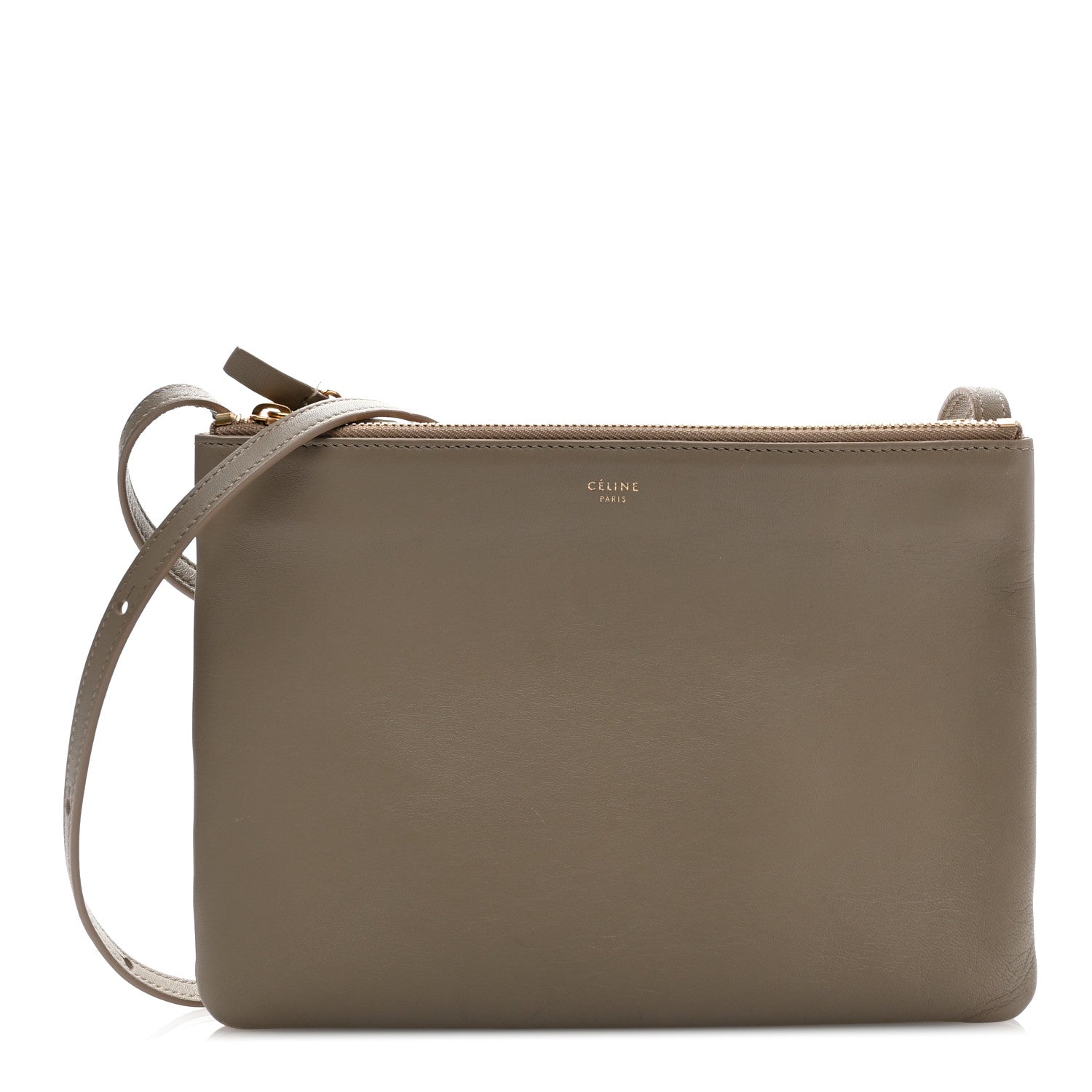 Celine Lambskin Large Trio Crossbody Bag Beige 1 of 13