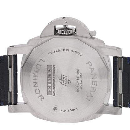 Panerai Stainless Steel Alligator 40mm Luminor Quaranta Automatic Watch Blue PAM01370 Blue 4 of 5