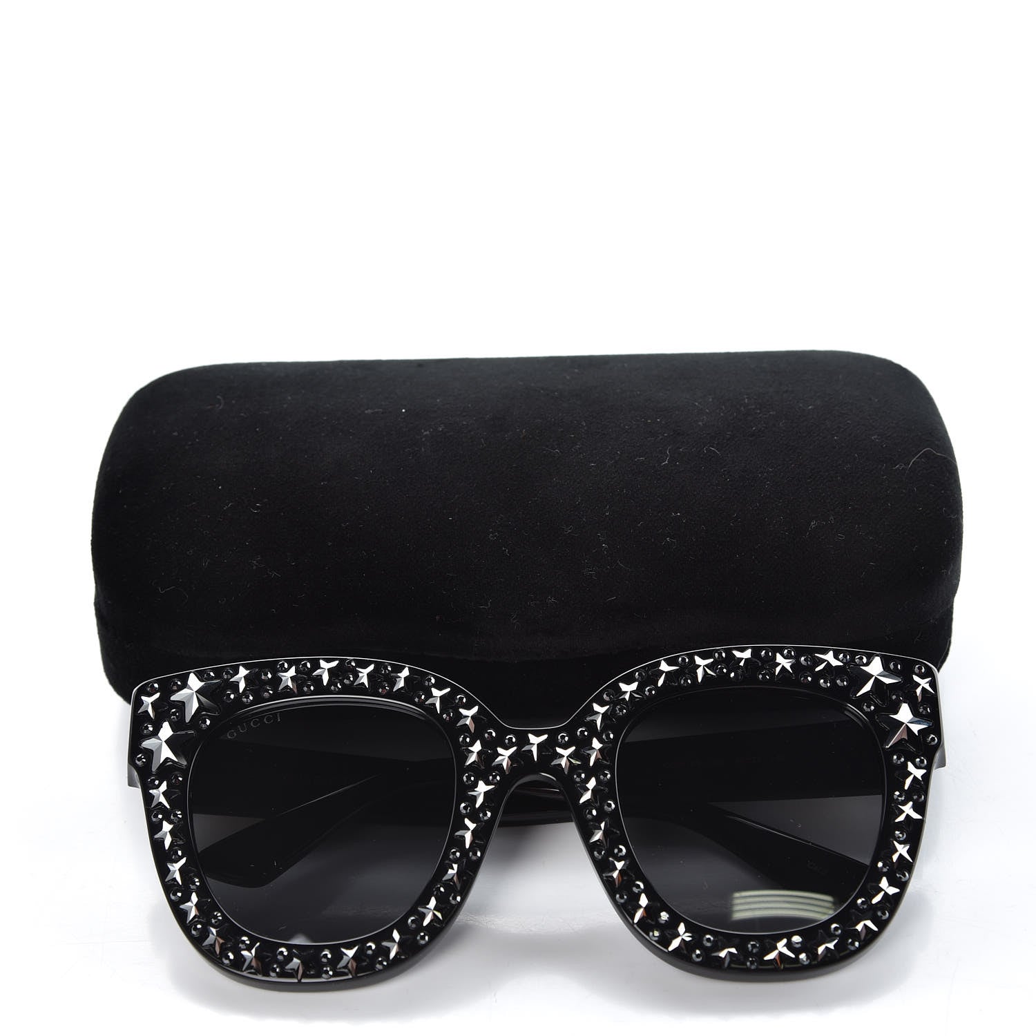 Gucci Acetate Stars Cat Eye Sunglasses GG0116S Black 8 of 8