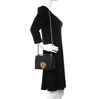 Dolce & Gabbana Calfskin Medium Devotion Crossbody Bag Black 2 of 12