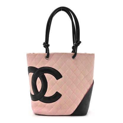 Chanel Calfskin Quilted Medium Cambon Tote Pink Black 1 of 19