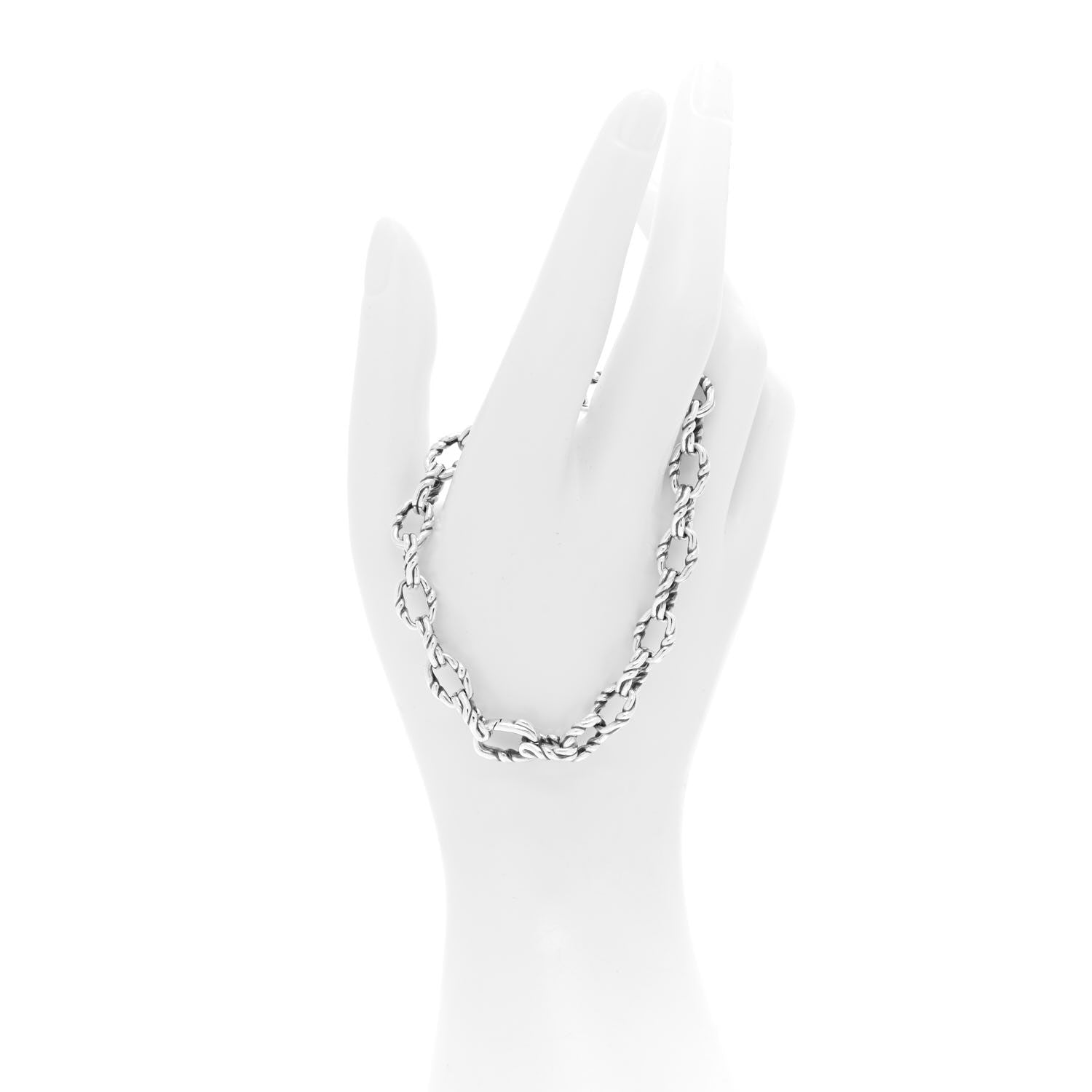 David Yurman Sterling Silver 8mm Twist Link Chain Bracelet 2 of 4