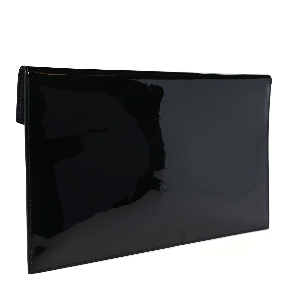 Saint Laurent Patent Calfskin Monogram Uptown Clutch Black 3 of 9