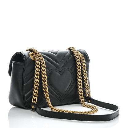 Gucci Calfskin Matelasse Mini GG Marmont Shoulder Bag Black 3 of 6