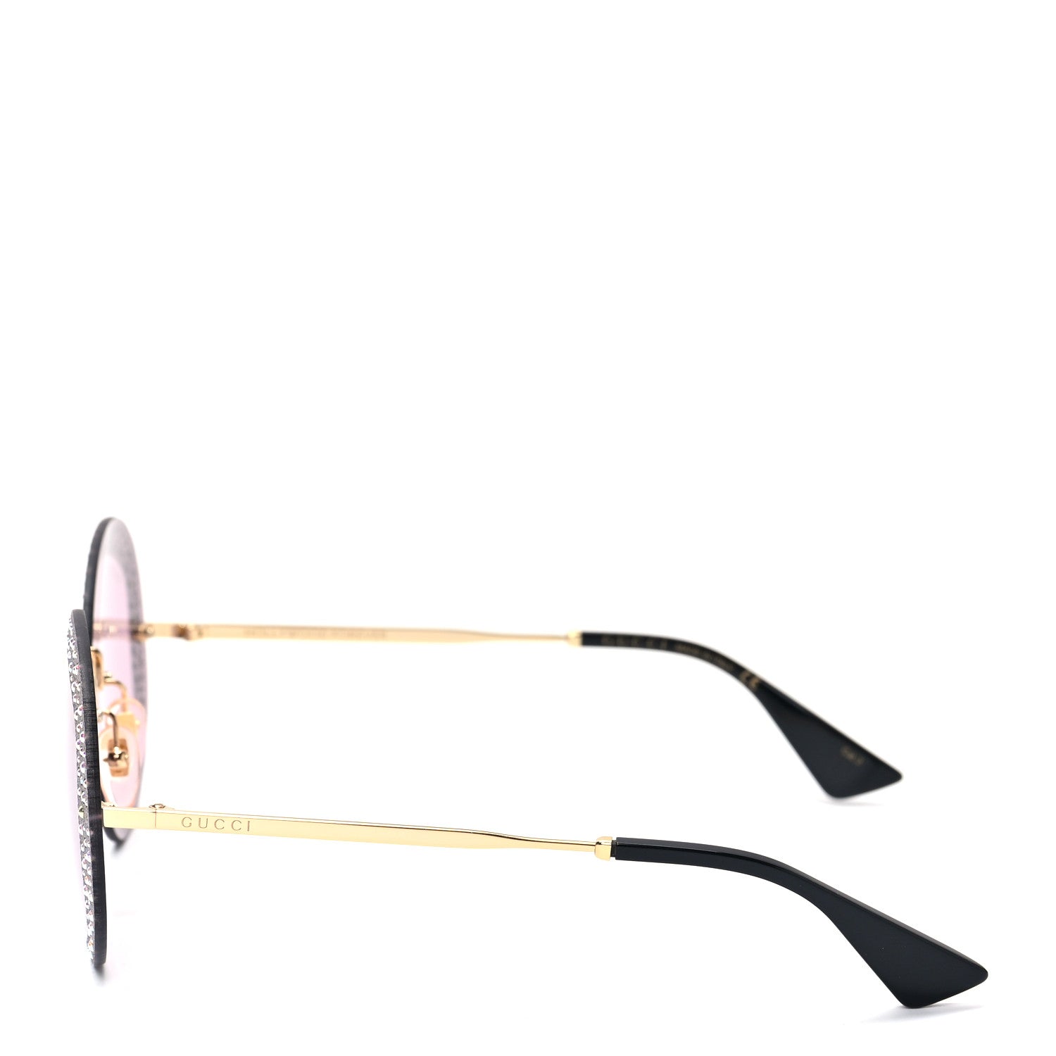 Gucci Crystal Oversize Hollywood Forever Sunglasses GG0899S Gold Violet 3 of 7